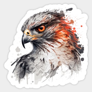 Falcon Portrait Animal Painting Wildlife Outdoors Adventure Sticker